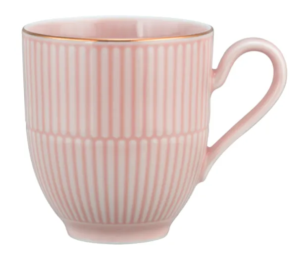 Amina Becher mit Henkel 0,35 l rosé/Goldrand