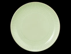 Amina Brotteller rund 16 cm seladon/Goldrand