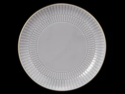 Amina Brotteller rund 16 cm silbergrau/Goldrand