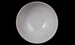 Amina Café au lait Schale 13 cm/0,50 l silbergrau/Goldrand