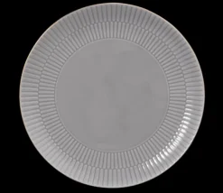 Amina Frühstücksteller rund 22,5 cm silbergrau/Goldrand
