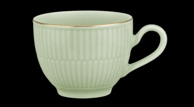 Amina Kaffeeobertasse 0,25 l seladon/Goldrand