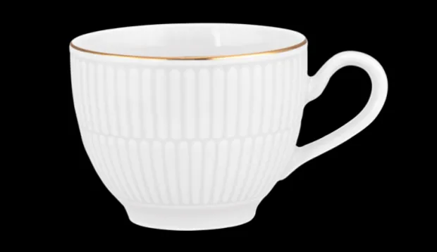 Amina Kaffeeobertasse 0,25 l weiß/Goldrand