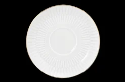 Amina Kombi-Untertasse klein 12 cm weiß/Goldrand