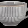 Amina Milchkaffeeobertasse 0,35 l silbergrau/Goldrand