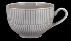 Amina Milchkaffeeobertasse 0,35 l silbergrau/Goldrand