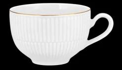 Amina Milchkaffeeobertasse 0,35 l weiß/Goldrand