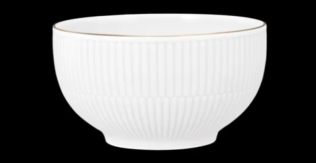 Amina Müslischale 15 cm weiß/Goldrand