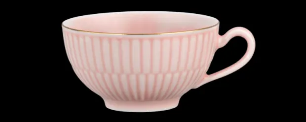 Amina Teeobertasse 0,14 l rosé/Goldrand