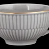 Amina Teeobertasse 0,22 l silbergrau/Goldrand