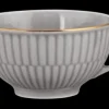 Amina Teeobertasse 0,14 l silbergrau/Goldrand