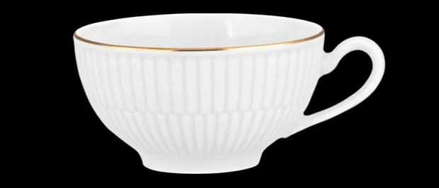 Amina Teeobertasse 0,22 l weiß/Goldrand