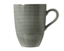 Beat Becher mit Henkel 0,35 l mit Relief Perlgrau