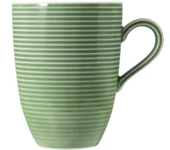 Beat Becher mit Henkel 0,35 l mit Relief Salbeigrün
