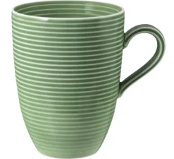 Beat Becher mit Henkel 0,35 l mit Relief Salbeigrün