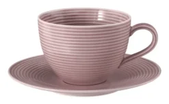 Beat Milchkaffeeobertasse 0,35 l mit Relief Altrosa
