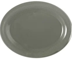 Beat Servierplatte oval 35x28 cm Color Glaze Perlgrau