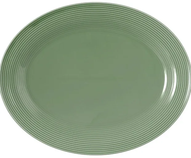 Beat Servierplatte oval 35x28 cm Color Glaze Salbeigrün