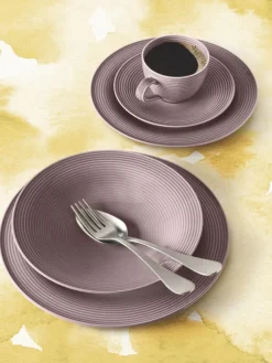 Beat Teller flach 30 cm Color Glaze Altrosa