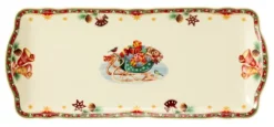 Marie-Luise Kuchenplatte eckig 34,5x15 cm Weihnachtsnostalgie